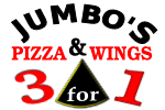 JUMBO'S PIZZA AND WINGS 3 FOR 1